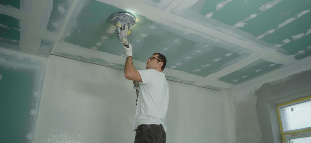 electric drywall sander with vacuum attached