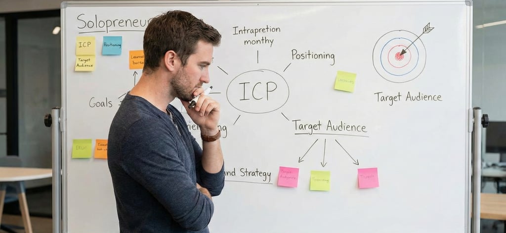 Solopreneur defining ideal customer profile and positioning to build a focused go-to-market strategy