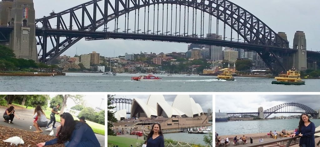 Paisagens dos pontos turísticos de Sydney em dia nublado