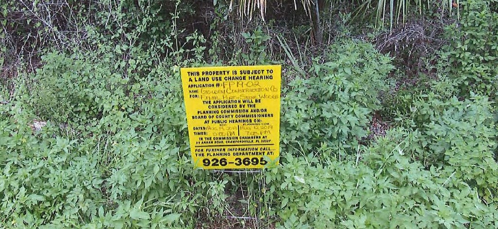 Wakulla County Florida Development Sign and Land Grab