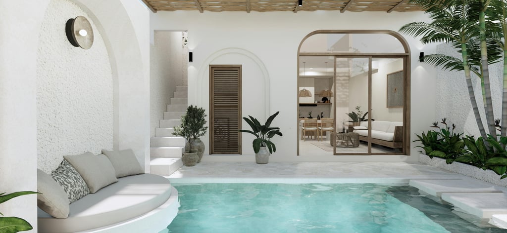 Courtyard with pool in a luxury villa