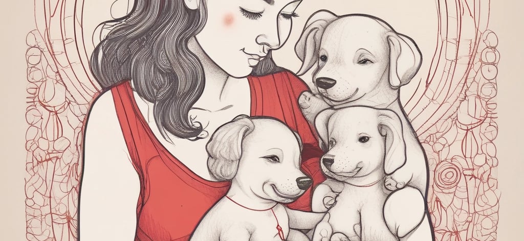 A cozy scene with a handmade plush animal surrounded by natural elements like leaves and candles.