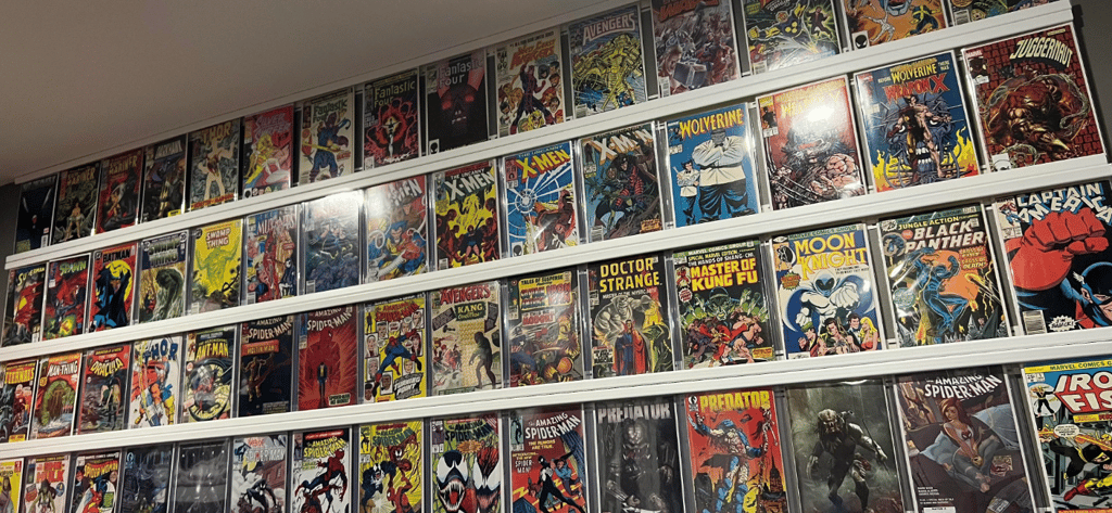 comic book collection display and preservation marvel x-men and dc