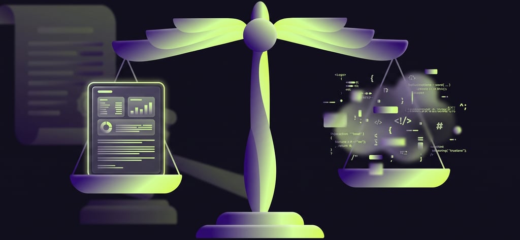 Stylised scales of digital justice