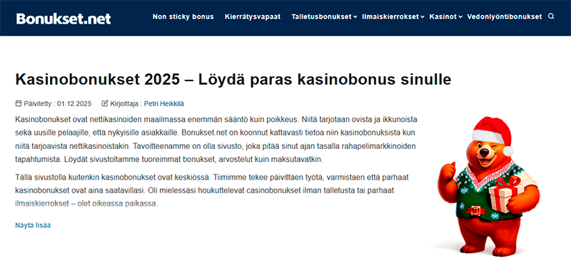 Bonukset.net sivuston banneri