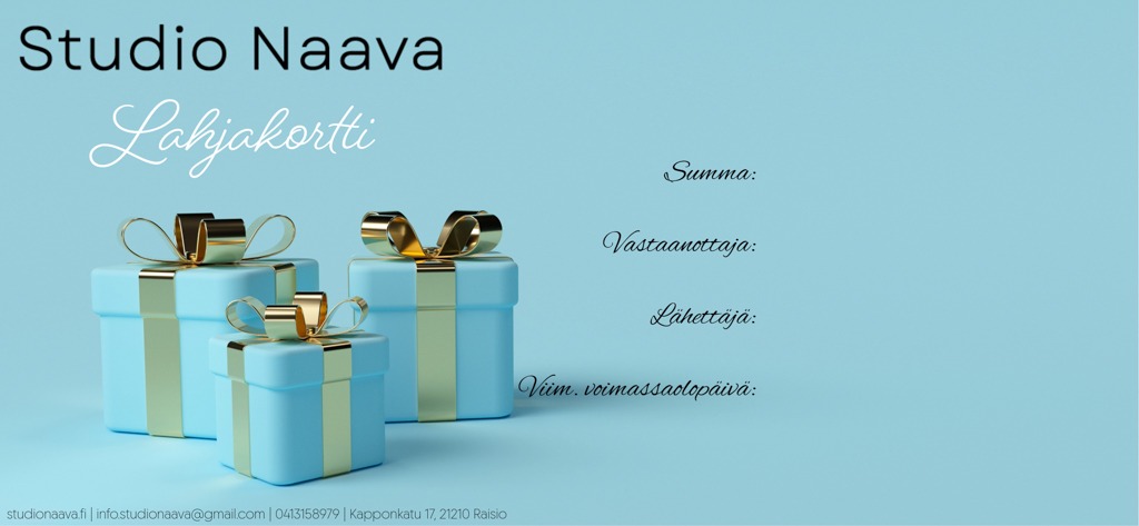 Osta lahjakortti netistä, parturi-kampaamo Studio Naava
