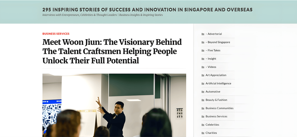 Featured in SG Visionaries: Elevating Talents, Transforming Organizations.