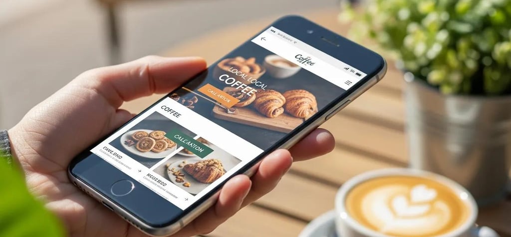 Hand holding smartphone showing optimized website for mobile responsiveness