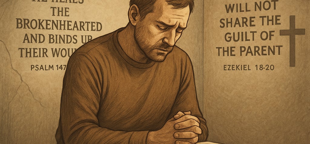 a man is sitting at a table with a bible