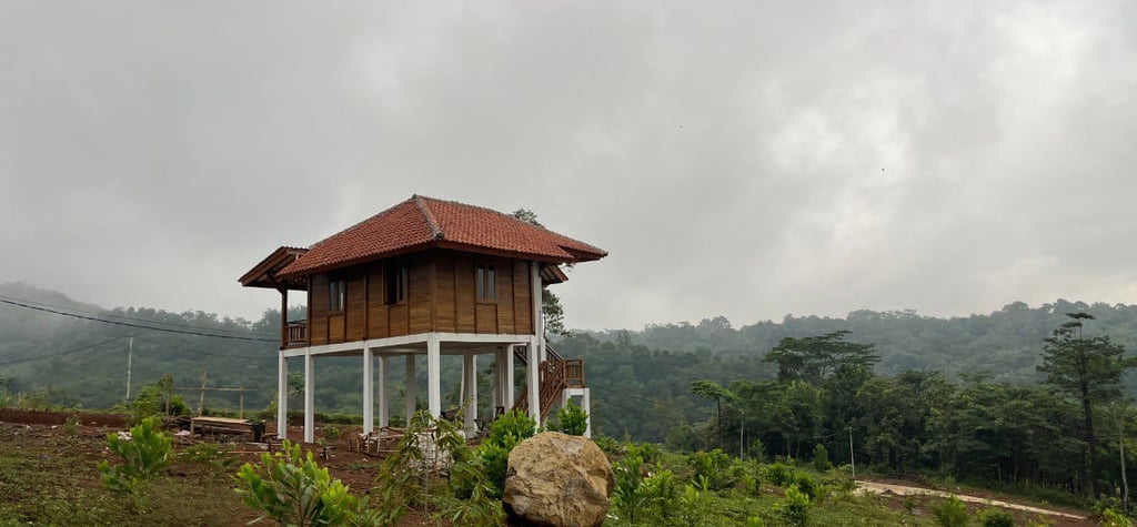 ide vila tanah miring, vila dengan pemandangan indah, desain vila unik, vila dengan privasi tinggi, basement vila, drainase t