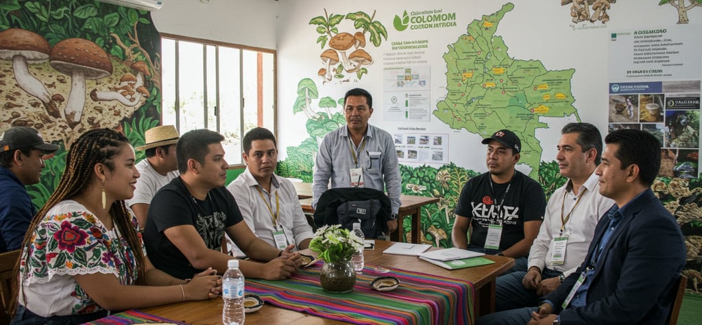 Participantes del Circuito Nacional de Encuentros Fúngicolas en Colombia, reunidos para impulsar la 