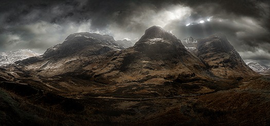 Glencoe 3 sister mountains on photography workshop
