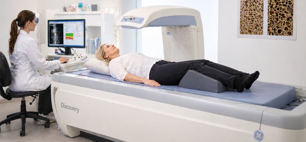 Examen de densitométrie osseuse DEXA pour diagnostiquer l’ostéoporose