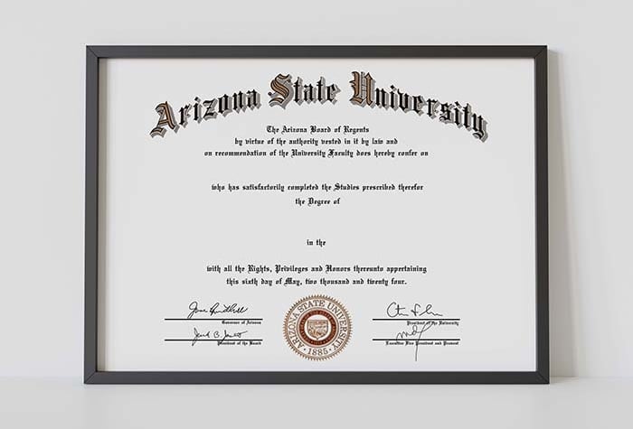 Arizona State University Diploma