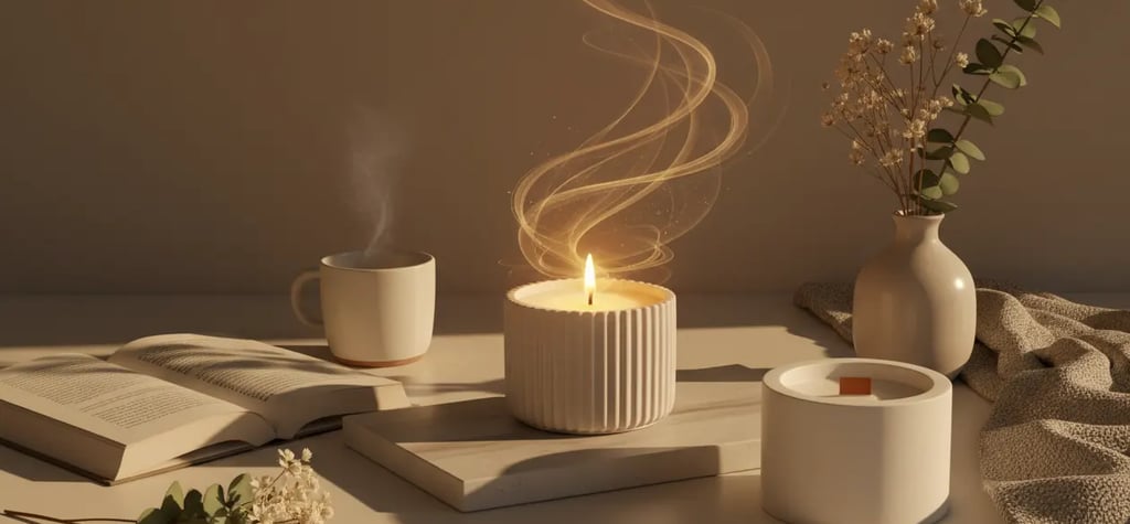 Vela de soja natural para combatir el olor a humedad en dormitorio.