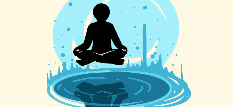 inimene mediteerib floatingu ajal rahulikult