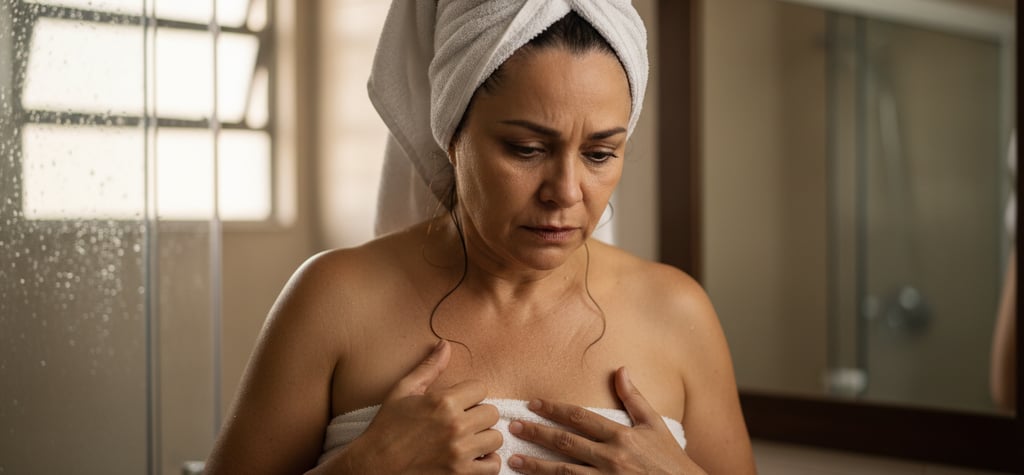 Mulher achou um nódulo na mama e tem dúvida sobre o que fazer e se deve se precupar
