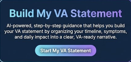 AI-powered tool to build your VA statement with step-by-step guidance for veterans' claims.