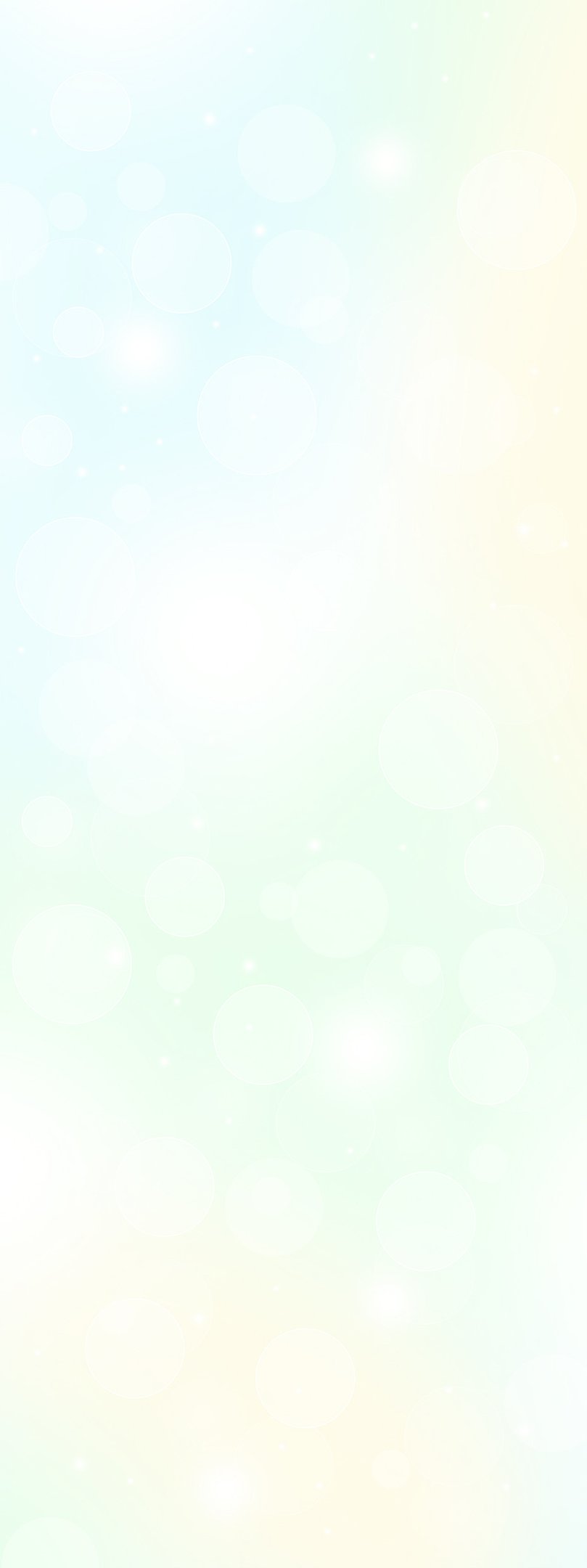 A soft pastel bokeh background with light green, blue, and yellow hues and glowing sparkles.