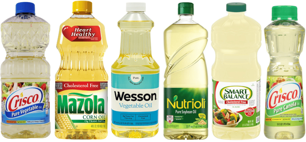 A collection of vegetable seed oil brands
