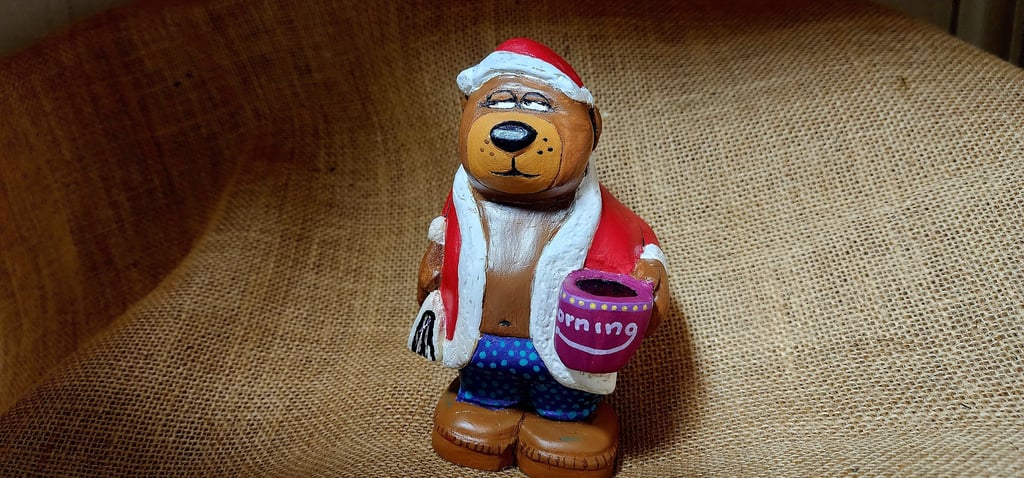 Carved  Chrismas Bear by Dave Rubino