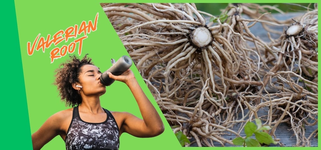 a woman drinking a drink Valerian Root juice 