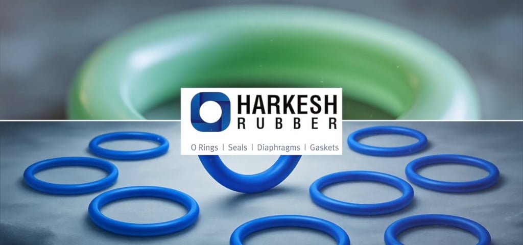 Harkesh rubber a group of blue and green rings with a blue ring