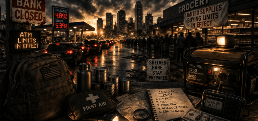 Hero Image of The First 30 Days of Economic Collapse: What Really Happens and How to Survive.