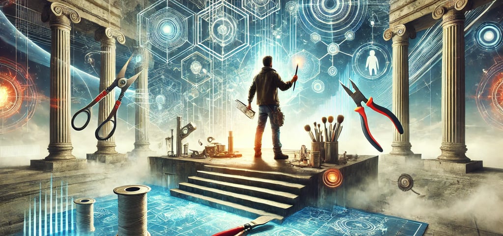 Person being innovative trying to improve