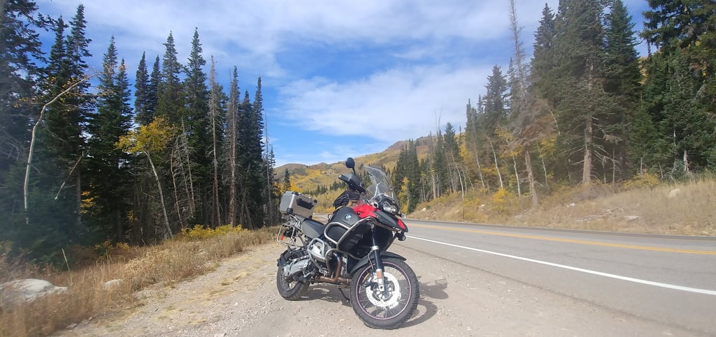 Rented BMW GS in the mountains outside Salt Lake City Utah, Late September of 2018.