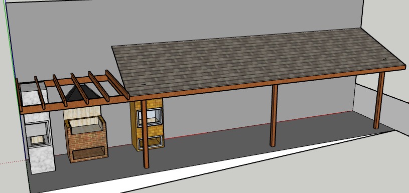 Projeto em 3D de Churrasqueiras e Telhado pela São Paulo Telhados