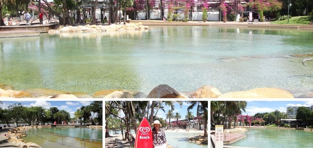Paisagens da praia urbana de Brisbane