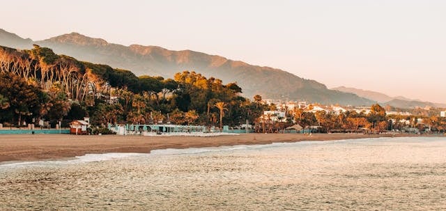 Marbella beachfront at dawn