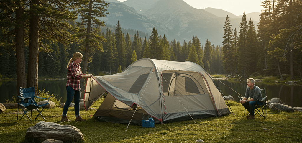 Best family camping tents 2025 setup in a scenic US National Park campground,
