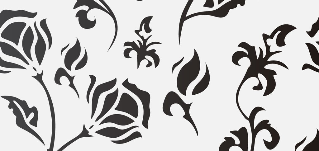 black and white drawing of flowers