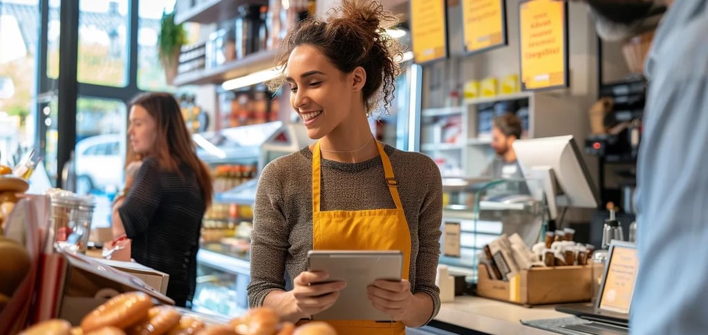 Local business owner engaging with customers, highlighting Google Business Profile optimization