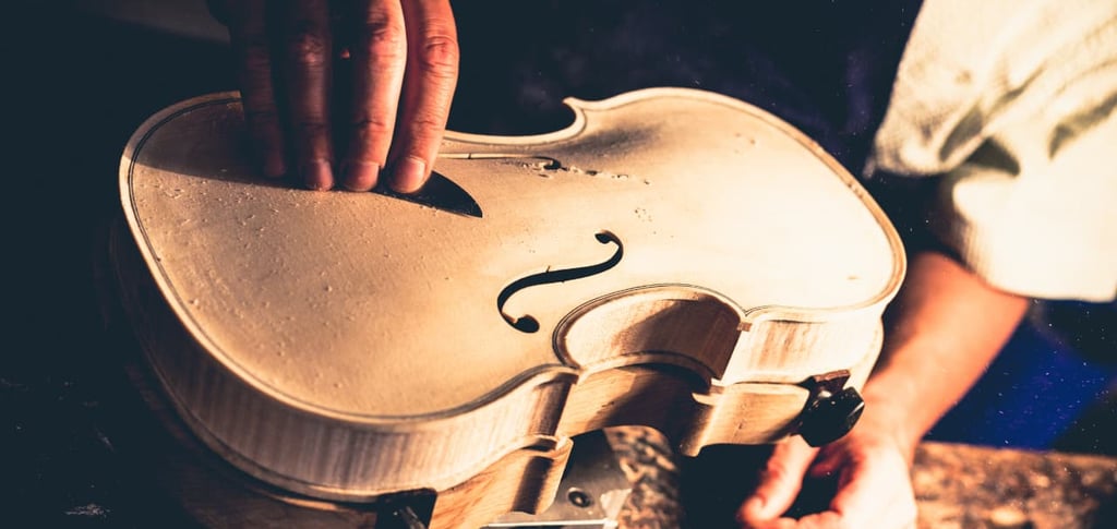 a violin player's handmade violin with a violin