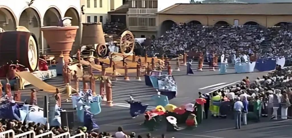 Crowds celebrating Tuscany’s grape harvest at Festa dell’Uva in Impruneta with music, parades, and w