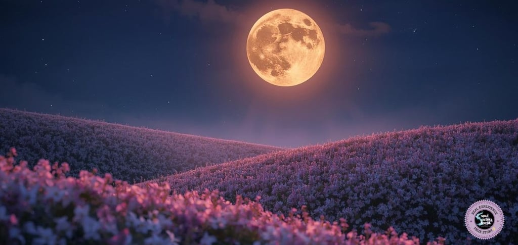 Pink Moon in the night sky Soul Sisters Tarot