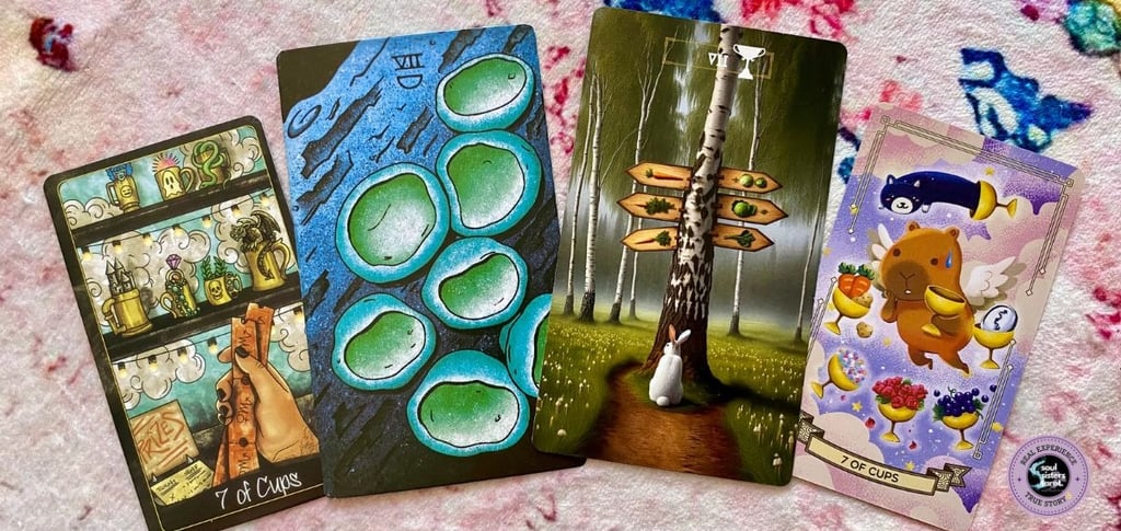 Kui 13 soovi rituaal oleks taro kaart, siis oleks see Karikate Seitse Soul Sisters Tarot