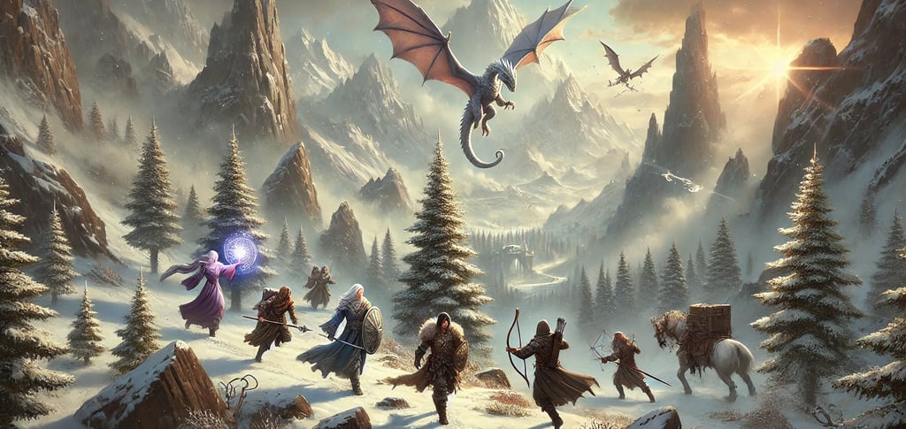 Anuheim - White Drake Flying over Adventurers