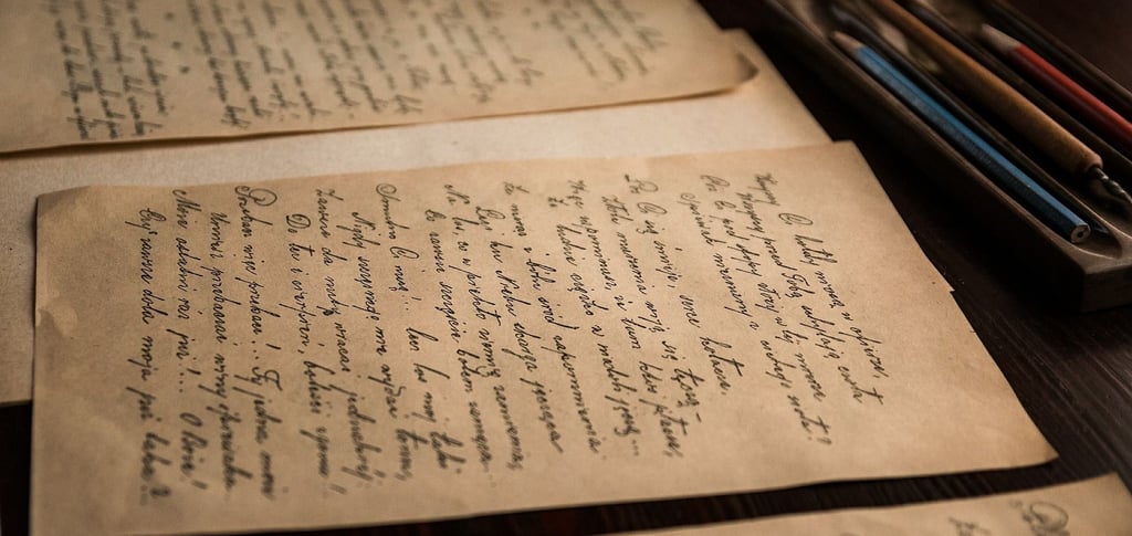old paper with writing covering them