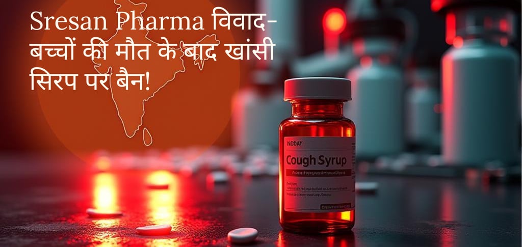 YouTube Thumbnail - Kaysons Pharma विवाद- बच्चों की मौत के बाद खांसी सिरप पर बैन!