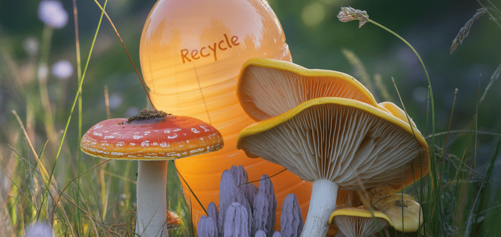 Garrafa plástica sendo degradada por fungo