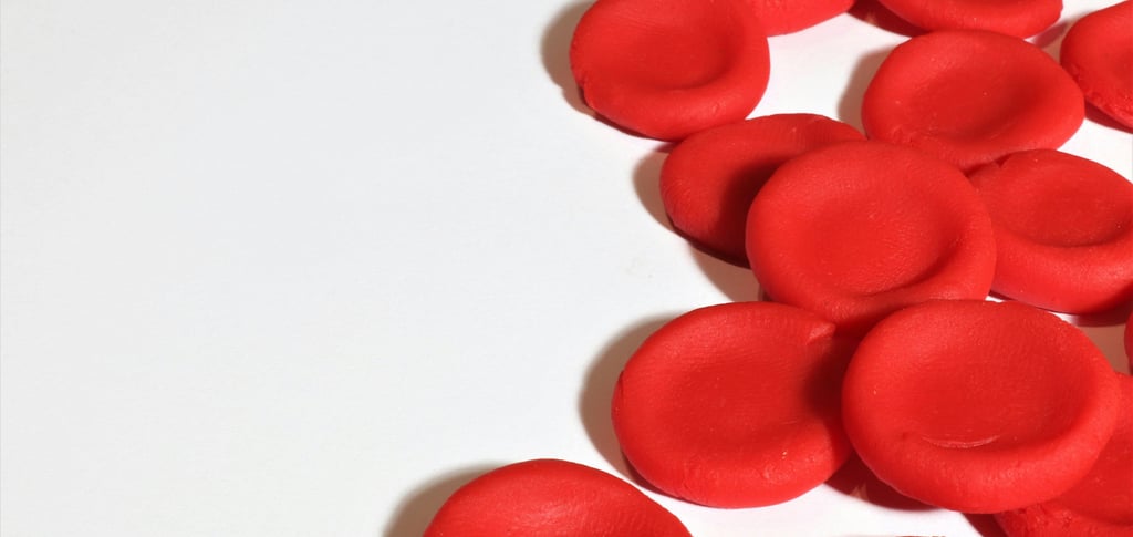 glóbulos vermelhos em 3d, material utilizado para a hemosedimentação