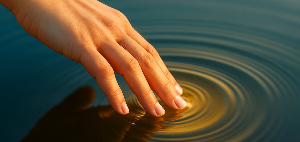 o toque gentil que ondula o oceano recebe a luz em retorno