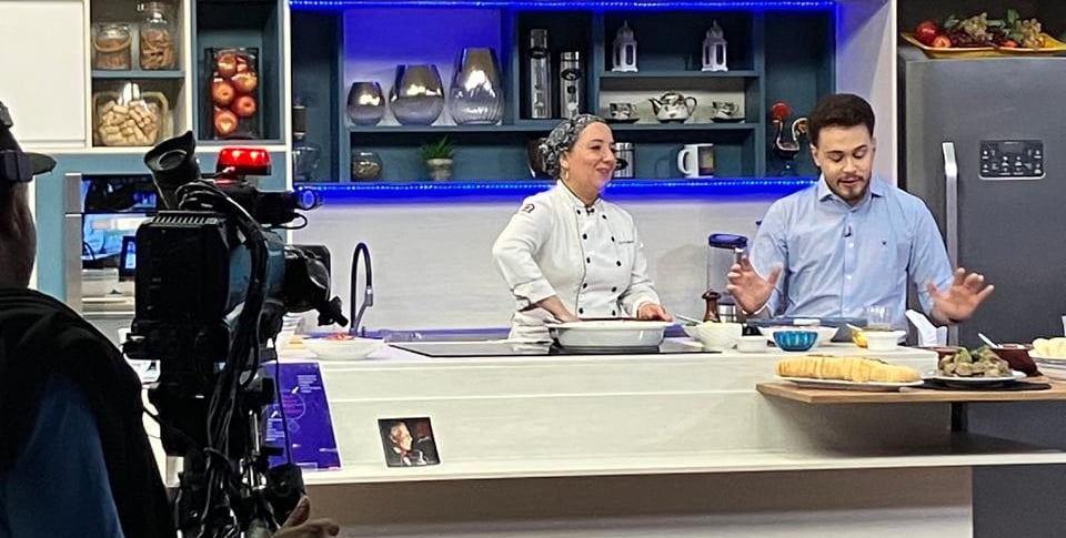 Luciana Mastrorosa e Johnny Willian, no Papo em Dia, da Rede Brasil. Foto: Rafael Carvalho Lima