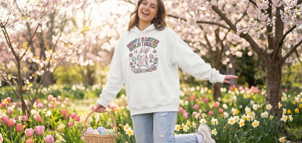 Complete your Easter celebration with the Hoppy Easter Every Bunny Hoodie – Cute Easter Bunny Unisex