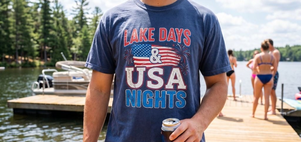 Patriotic Lake Shirt: Why Americans Love Wearing Lake Days and USA Nights Tees in Summer,Asylvestre 