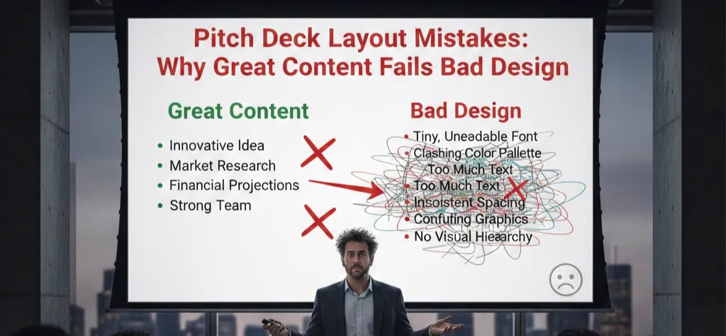Pitch Deck Layout Mistakes: Why Great Content Fails Bad Design